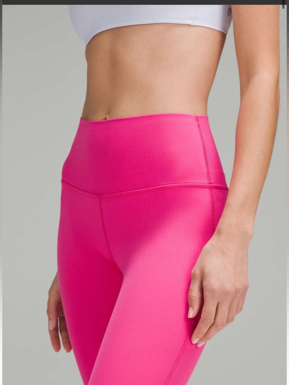 Lululemon Align Ribbed High-Rise Pant 25" Sonic Pink | size 4 - Picture 8 of 10